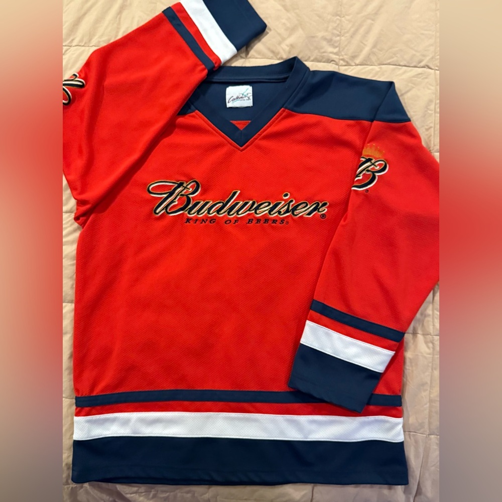 Vintage Calhoun Brand BUDWEISER King of Beers authentic hockey jersey immaculate